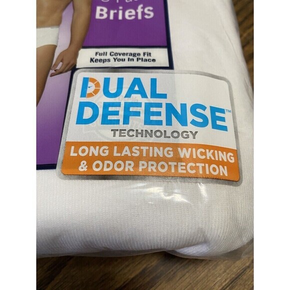 Fruit of the Loom Men's White Briefs 2XL 44-46 Dual Defense 3 Pack X2 NEW - Picture 3 of 7